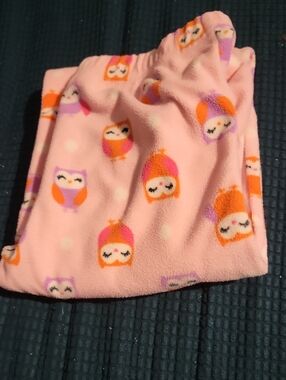 Carter's Light Pink Owl Fleece Pajamas Pants Size 5 with Orange & Purple Accents